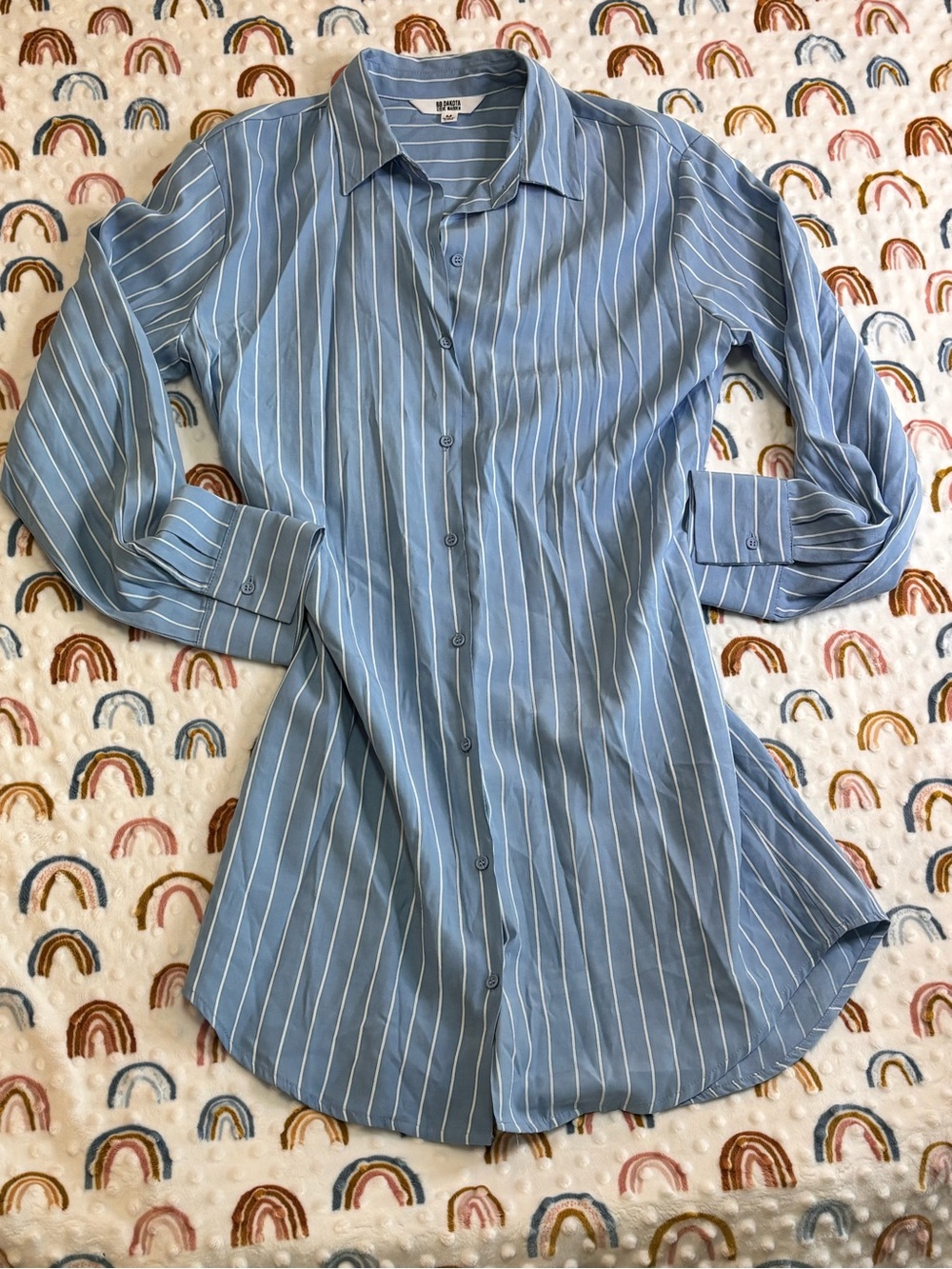 BB Dakota Light Blue & White Striped Button-Down Shirt